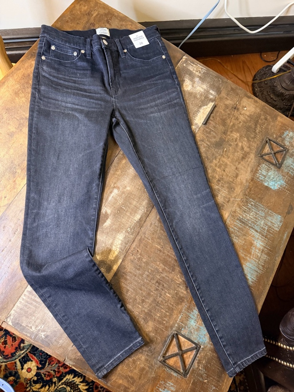 9” High-rise Toothpick Dark Wash Slim Jeans - Classic Indigo